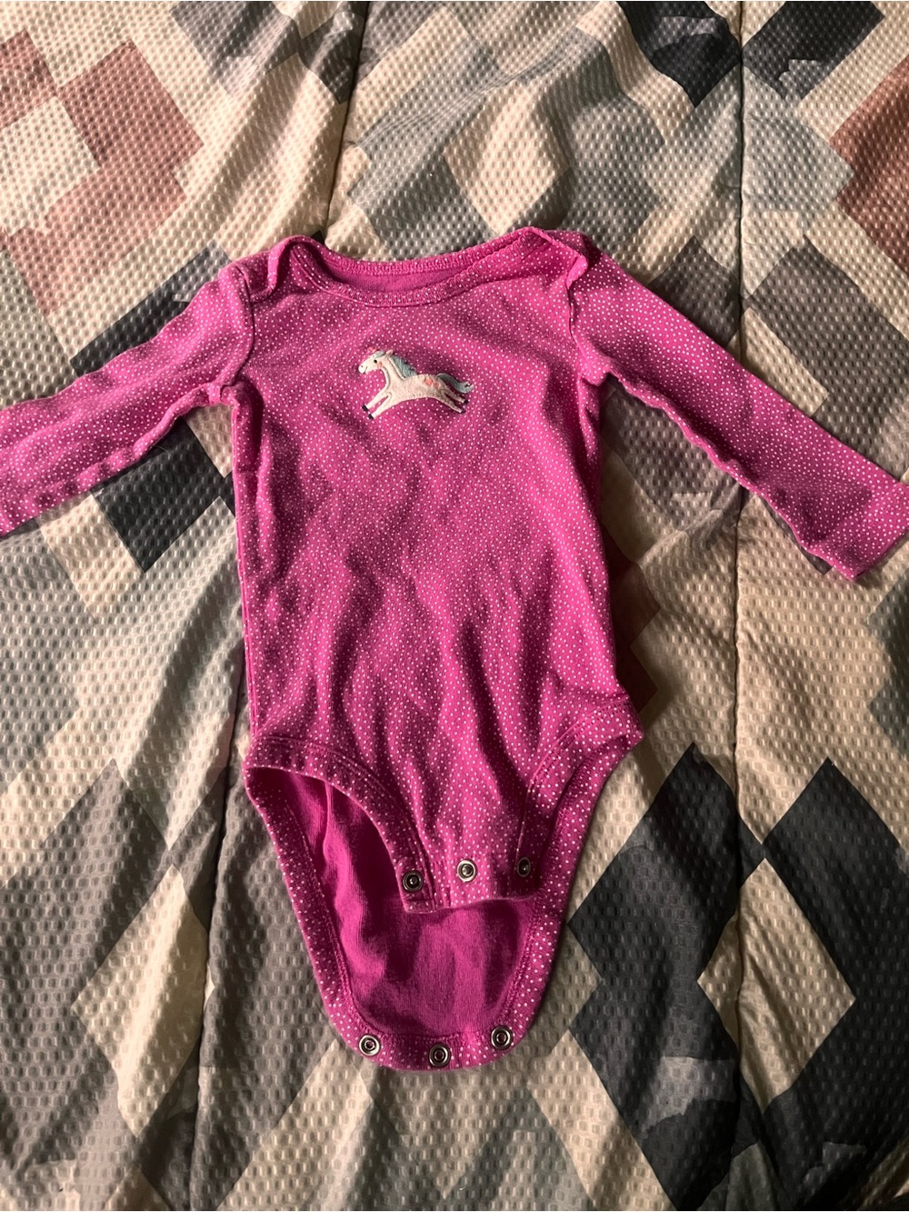 Carter's Bright Pink Long-Sleeve Unicorn Bodysuit